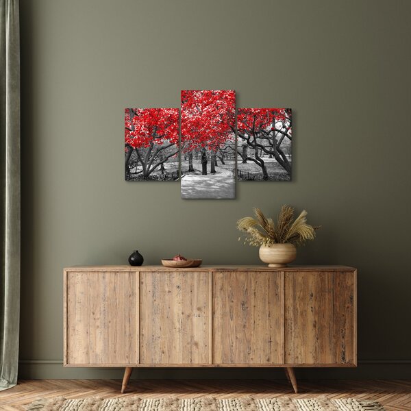 Slika - Rdeča drevesa, Central Park, New York (90x60 cm)