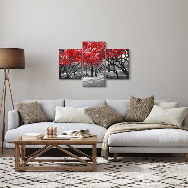 Slika - Rdeča drevesa, Central Park, New York (90x60 cm)