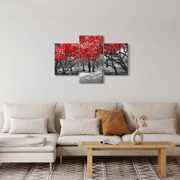 Slika - Rdeča drevesa, Central Park, New York (90x60 cm)