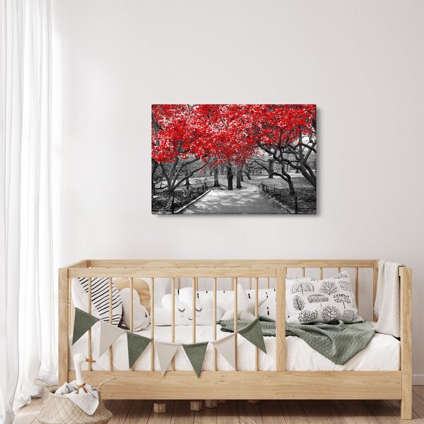 Slika - Rdeča drevesa, Central Park, New York (90x60 cm)
