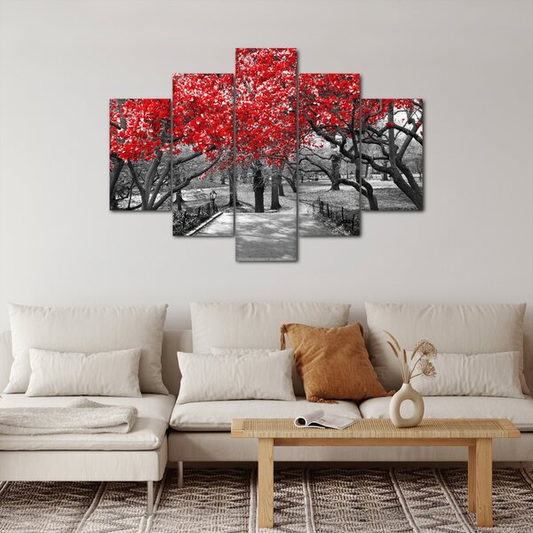 Slika - Rdeča drevesa, Central Park, New York (150x105 cm)