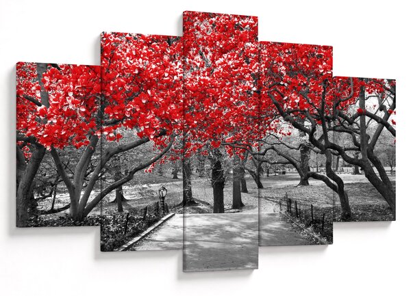 Slika - Rdeča drevesa, Central Park, New York (150x105 cm)