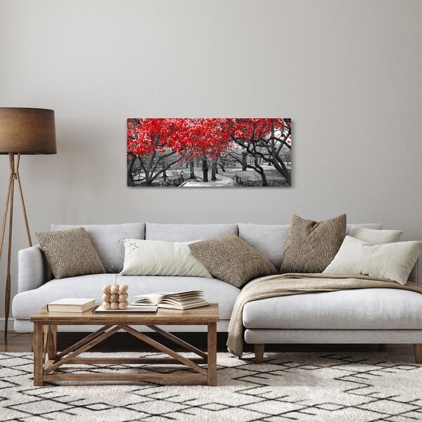 Slika - Rdeča drevesa, Central Park, New York (120x50 cm)