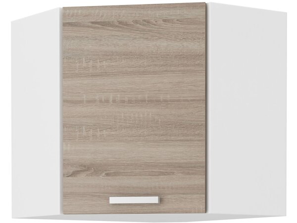 Zondo.hr Kutni gornji kuhinjski ormarić Domton 58 x 58 GN 60 1F (bijela + hrast sonoma tartuf). Akcija -7%. 1033029