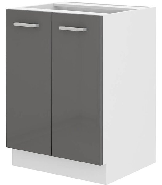 Zondo.hr Donji kuhinjski ormarić- Saria 60 D 2F BB (sivi sjaj + bijela). Akcija -8%. 1033004