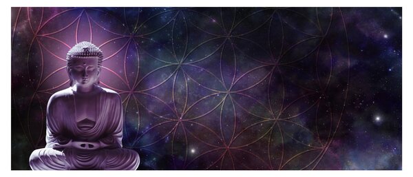 Slika - Buda z rožami življenja (120x50 cm)