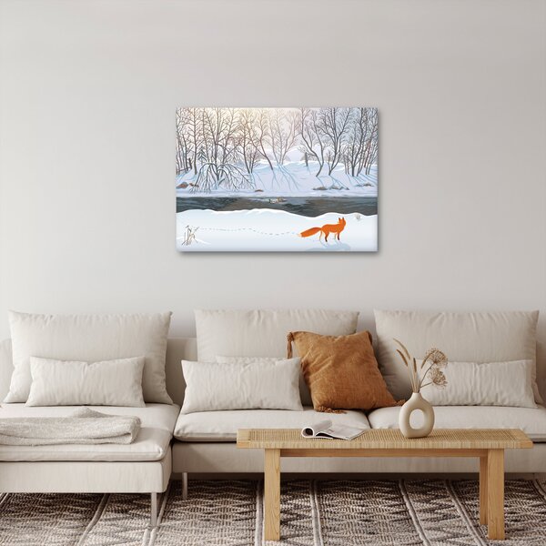 Slika - Lisica v zimski pokrajini (70x50 cm)