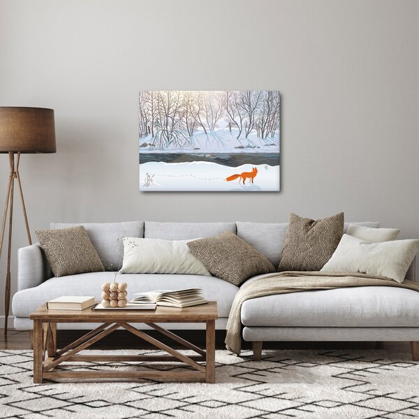Slika - Lisica v zimski pokrajini (70x50 cm)