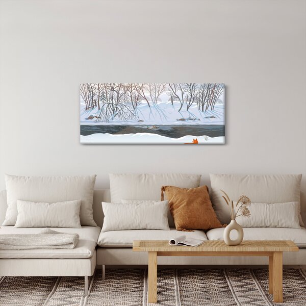Slika - Lisica v zimski pokrajini (120x50 cm)