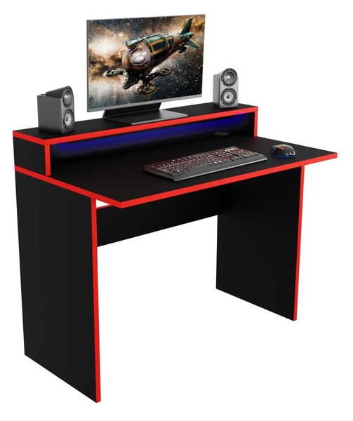 Gaming PC stol Adapt (crna + crvena) (s RGB LED rasvjetom)