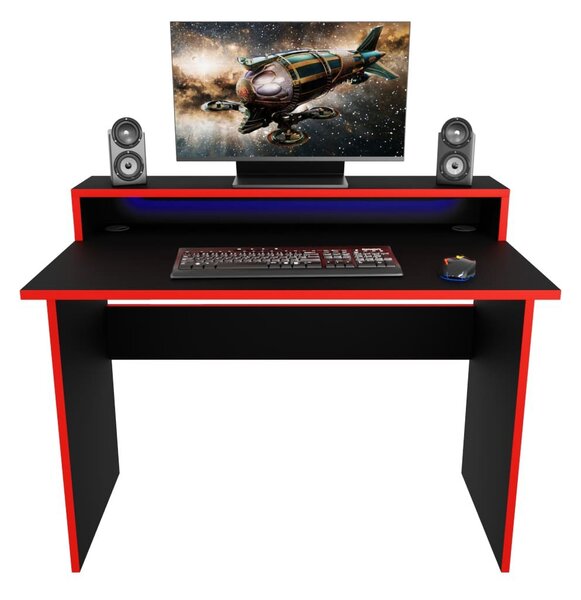 Gaming PC stol Adapt (crna + crvena) (s RGB LED rasvjetom)