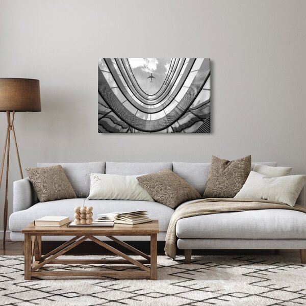 Slika - Letalo nad zgradbo (90x60 cm)