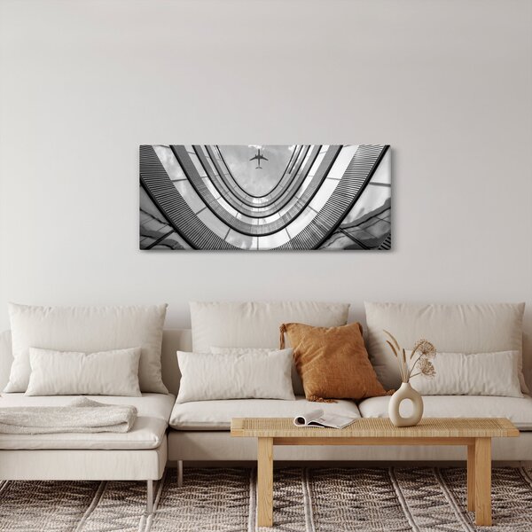 Slika - Letalo nad zgradbo (120x50 cm)