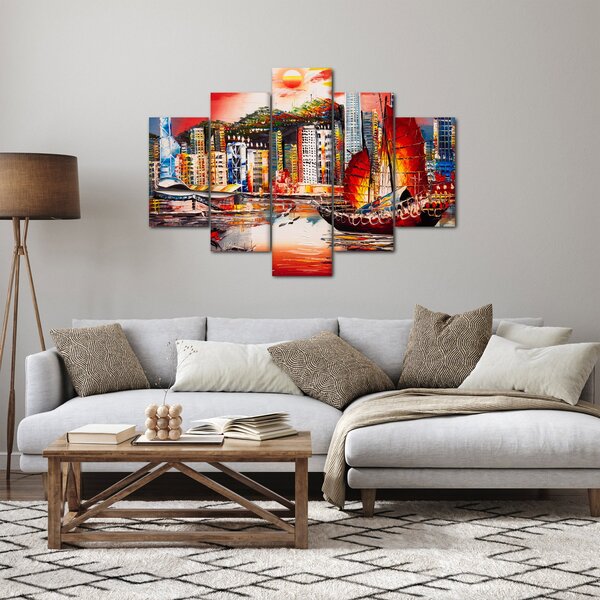 Slika - Victoria Harbour, Hong Kong, oljna slika (150x105 cm)