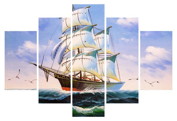 Slika ladje na valovih (150x105 cm)