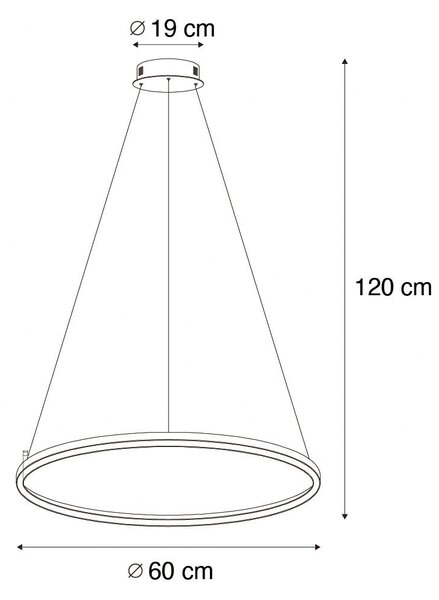 Pametna viseća svjetiljka crna 60 cm uklj. LED i RGBW - Girello