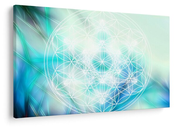 Slika - Merkaba v turkiznem ozadju (90x60 cm)