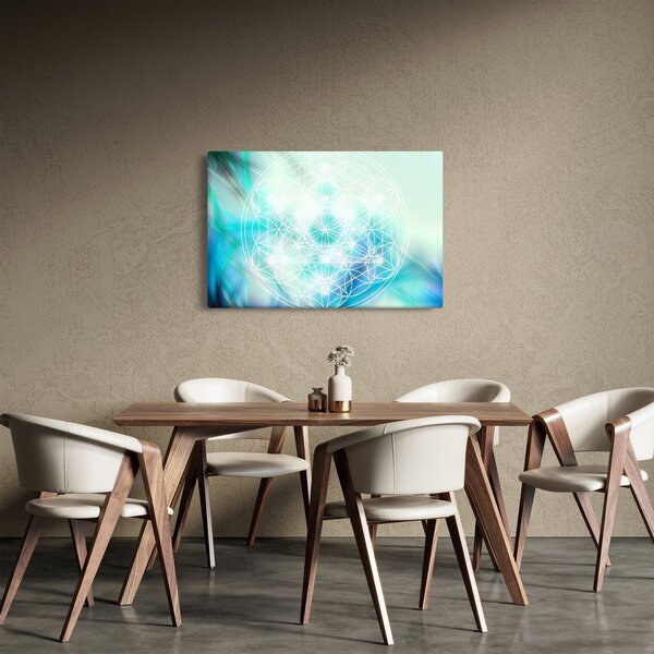 Slika - Merkaba v turkiznem ozadju (90x60 cm)
