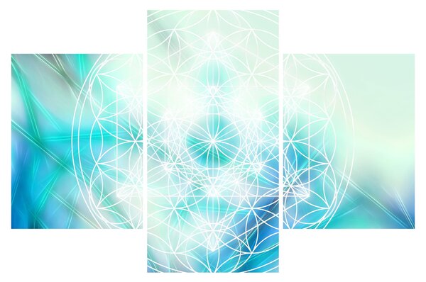 Slika - Merkaba v turkiznem ozadju (90x60 cm)