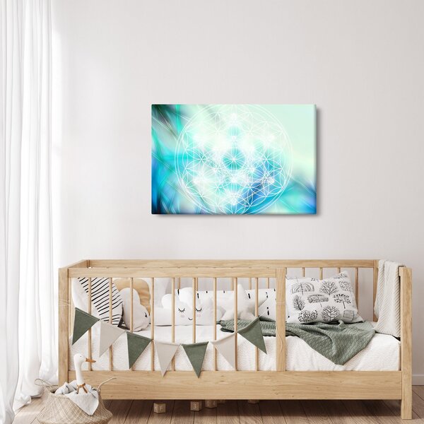 Slika - Merkaba v turkiznem ozadju (90x60 cm)