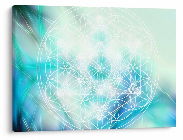 Slika - Merkaba v turkiznem ozadju (70x50 cm)