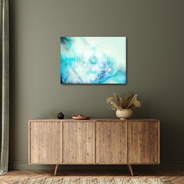Slika - Merkaba v turkiznem ozadju (70x50 cm)