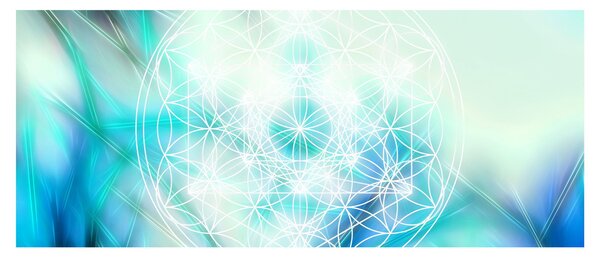 Slika - Merkaba v turkiznem ozadju (120x50 cm)