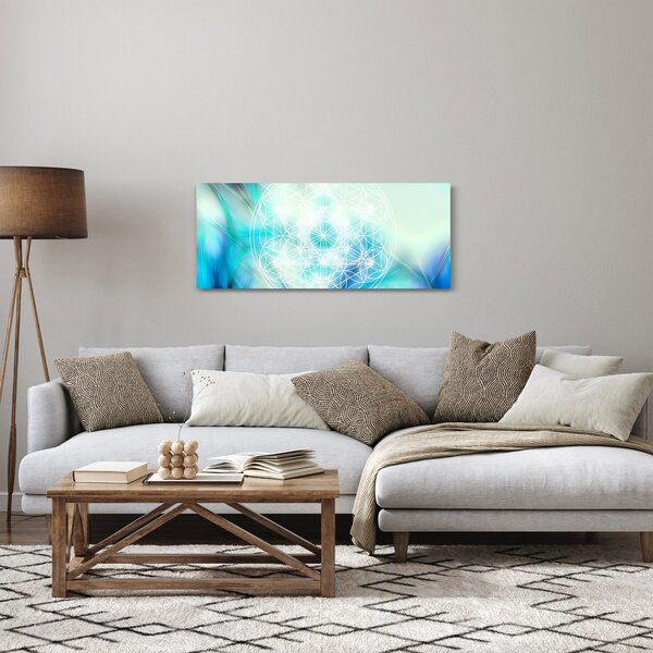 Slika - Merkaba v turkiznem ozadju (120x50 cm)
