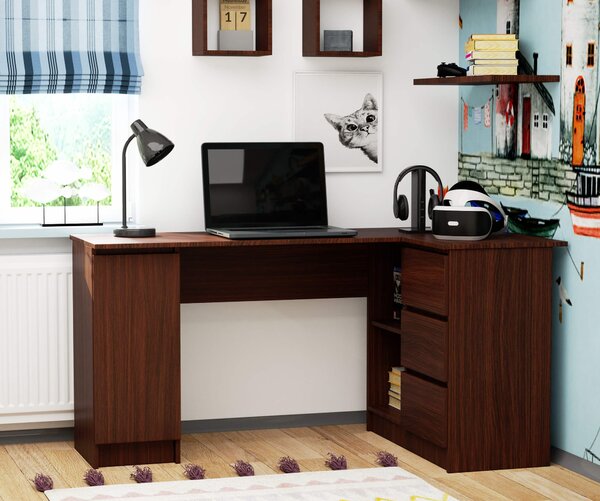 Kutni PC stolić Bevin (wenge) (D)