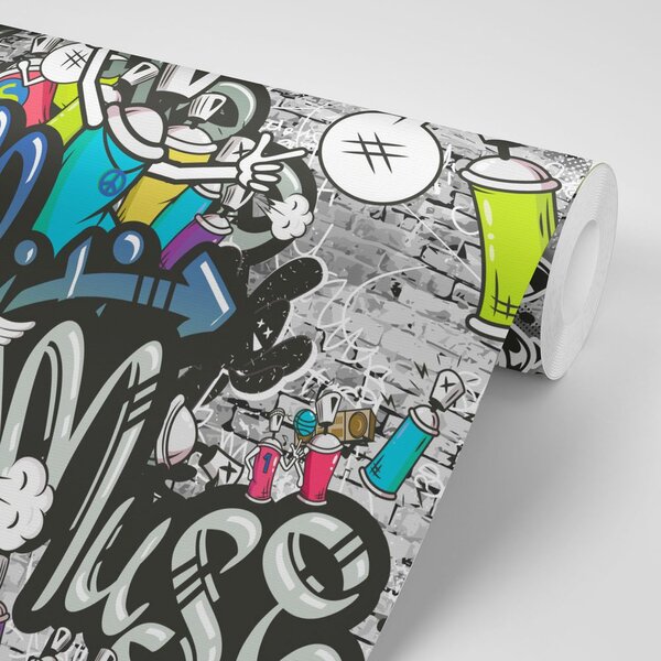 Tapeta stilski graffiti zid