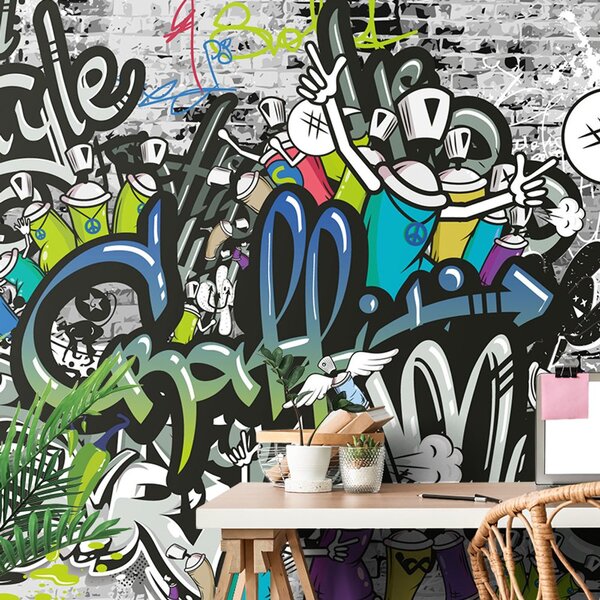 Tapeta stilski graffiti zid