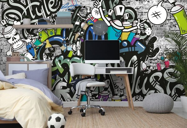 Tapeta stilski graffiti zid