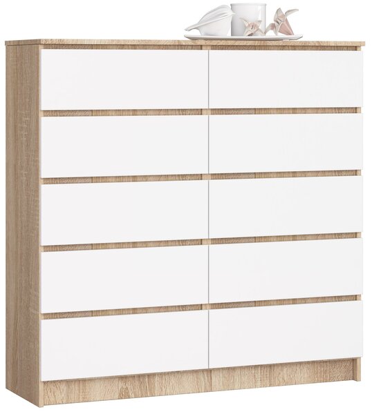 Komoda Kraft 10SZ (hrast sonoma + bijela)