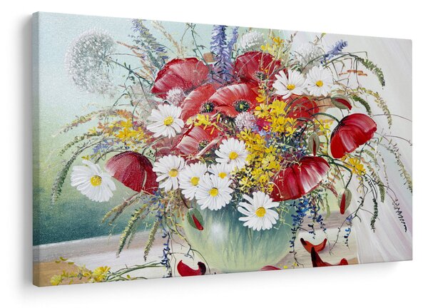 Slika vaze z divjimi rožami (90x60 cm)