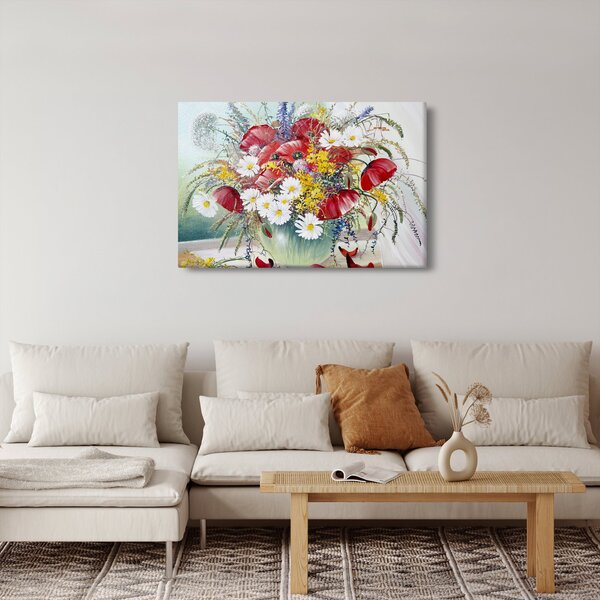 Slika vaze z divjimi rožami (90x60 cm)