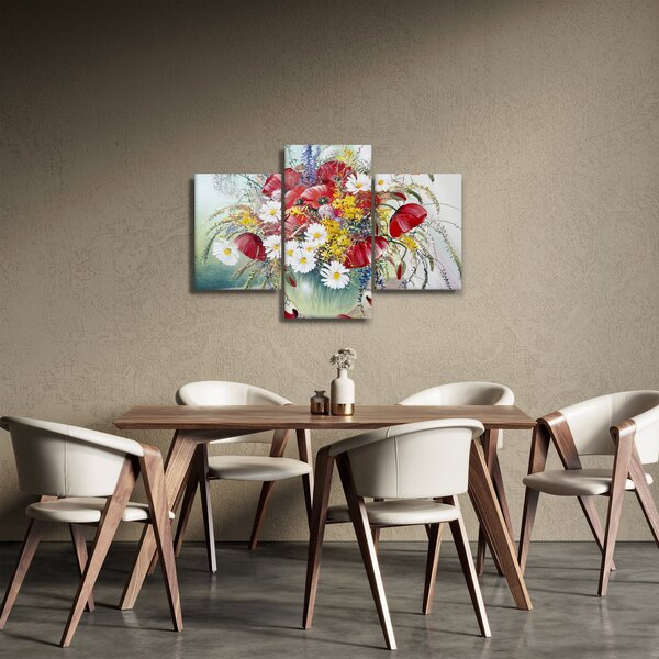 Slika vaze z divjimi rožami (90x60 cm)