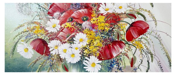 Slika vaze z divjimi rožami (120x50 cm)