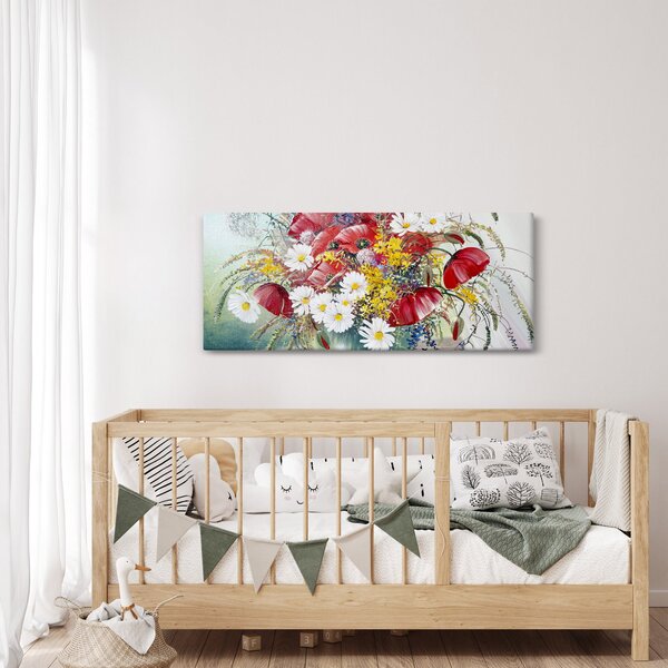 Slika vaze z divjimi rožami (120x50 cm)