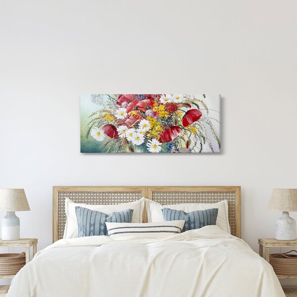 Slika vaze z divjimi rožami (120x50 cm)