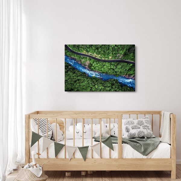 Slika - Reka med gorami, Kavkaz, Rusija (90x60 cm)