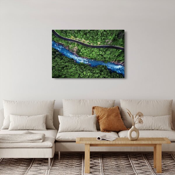 Slika - Reka med gorami, Kavkaz, Rusija (90x60 cm)
