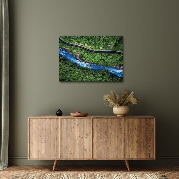 Slika - Reka med gorami, Kavkaz, Rusija (70x50 cm)