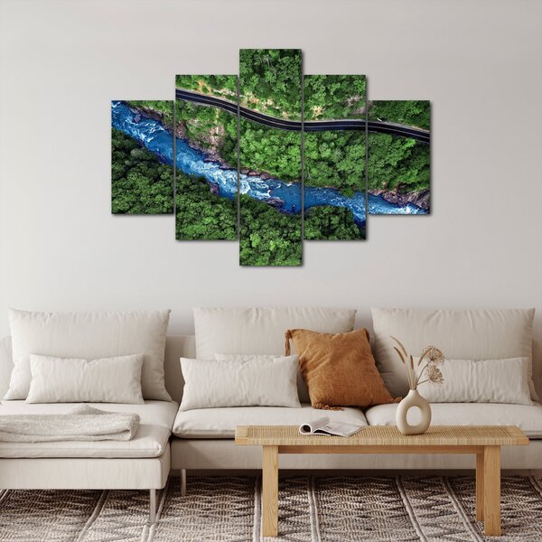 Slika - Reka med gorami, Kavkaz, Rusija (150x105 cm)