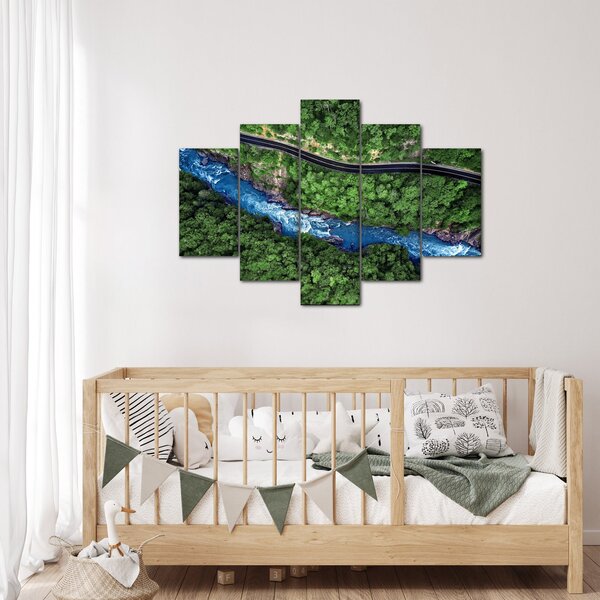Slika - Reka med gorami, Kavkaz, Rusija (150x105 cm)