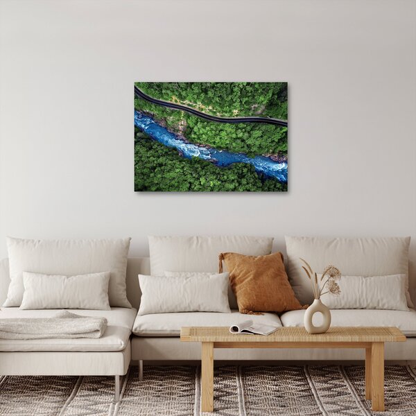 Slika - Reka med gorami, Kavkaz, Rusija (70x50 cm)