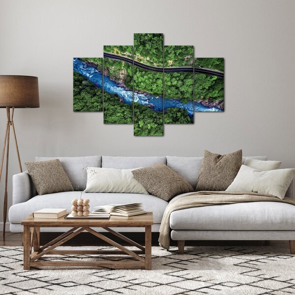 Slika - Reka med gorami, Kavkaz, Rusija (150x105 cm)