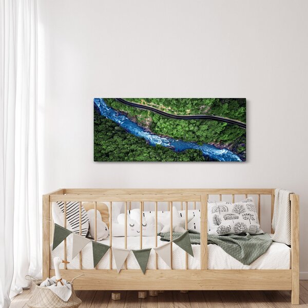 Slika - Reka med gorami, Kavkaz, Rusija (120x50 cm)