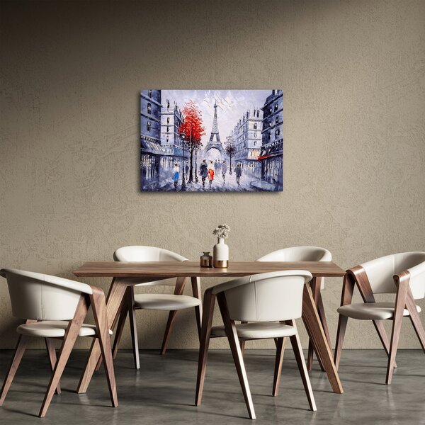 Slika ulice v Parizu, oljna slika (70x50 cm)
