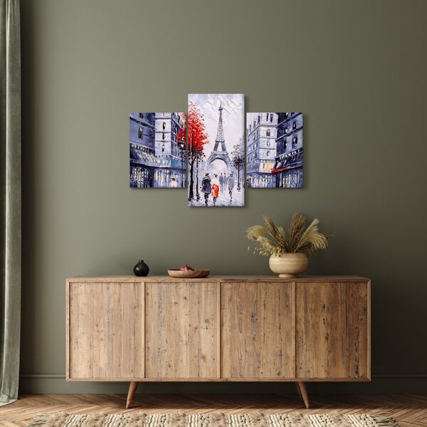 Slika ulice v Parizu, oljna slika (90x60 cm)