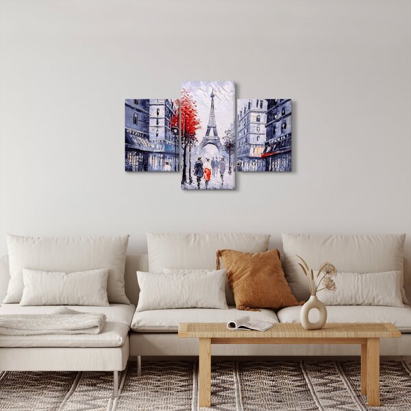 Slika ulice v Parizu, oljna slika (90x60 cm)